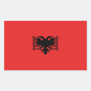Sticker Rectangulaire Drapeau de l'Albanie
