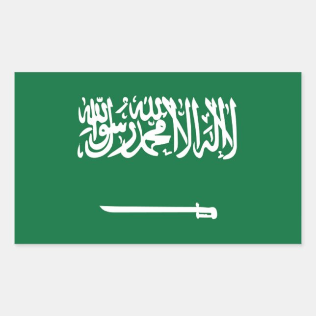 Sticker Rectangulaire Drapeau de l'Arabie saoudite (Devant)