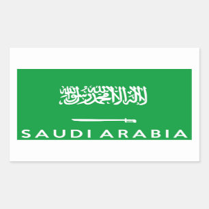 Sticker Rectangulaire drapeau de l'arabie saoudite nom du pays