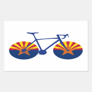 Sticker Rectangulaire Drapeau de l'Arizona à vélo