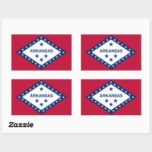 Sticker Rectangulaire Drapeau de l'Arkansas