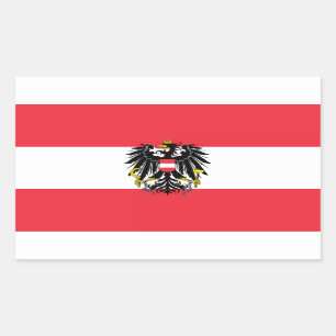 Sticker Rectangulaire Drapeau de l'Autriche / Drapeau autrichien