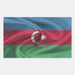 Sticker Rectangulaire Drapeau de l'Azerbaïdjan
