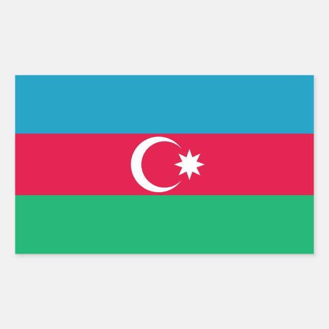 Sticker Rectangulaire Drapeau de l'Azerbaïdjan patriotique (Devant)