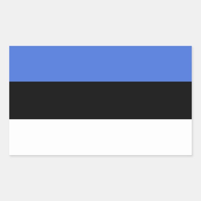 Sticker Rectangulaire Drapeau de l'Estonie (Devant)