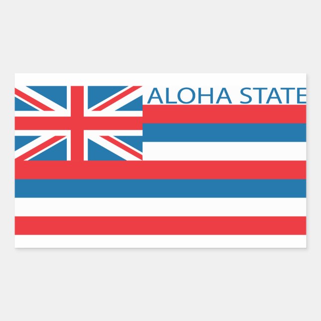 Sticker Rectangulaire Drapeau de l'État d'Hawaï (Devant)