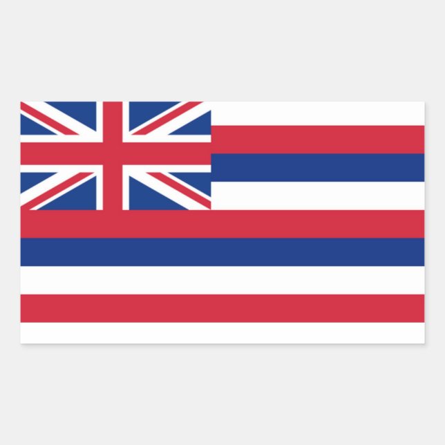 Sticker Rectangulaire Drapeau de l'État d'Hawaii (Devant)