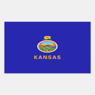 Sticker Rectangulaire Drapeau de l'État du Kansas