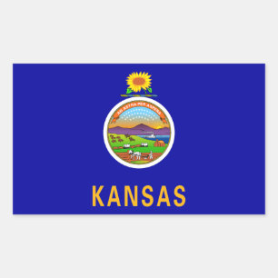 Sticker Rectangulaire Drapeau de l'État du Kansas