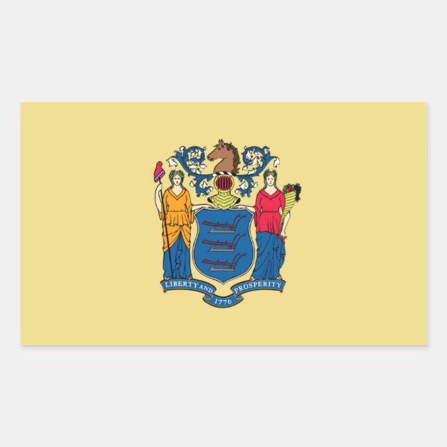 Sticker Rectangulaire drapeau de l'État du New Jersey (Devant)