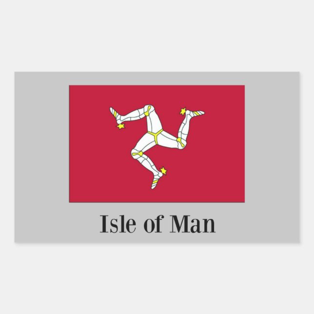 Sticker Rectangulaire Drapeau de l'île de Man (Devant)