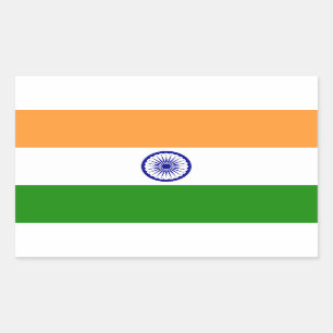 Sticker Rectangulaire Drapeau de l'Inde