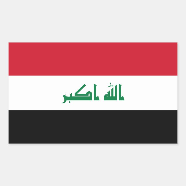 Sticker Rectangulaire Drapeau de l'Irak (Devant)