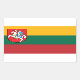 Sticker Rectangulaire Drapeau de Lituanie avec Vytis