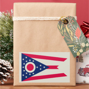 Sticker Rectangulaire Drapeau de l'Ohio : la bannière Buckeye State
