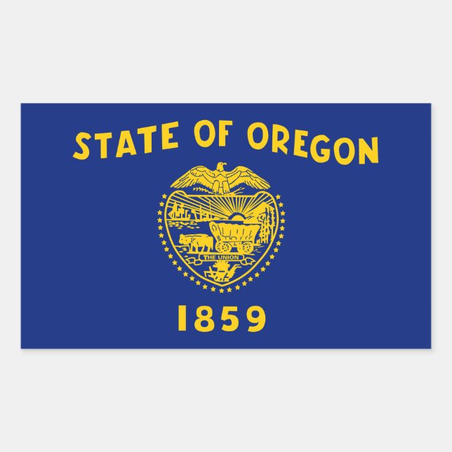 Sticker Rectangulaire Drapeau de l'Oregon 1859 (Devant)