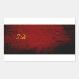 Sticker Rectangulaire Drapeau de l'Union soviétique de Grunge Noire