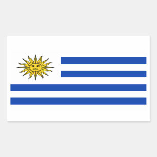 Sticker Rectangulaire Drapeau de l'Uruguay