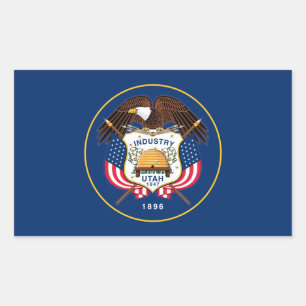 Sticker Rectangulaire Drapeau de l'Utah