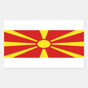 Sticker Rectangulaire Drapeau de Macédoine