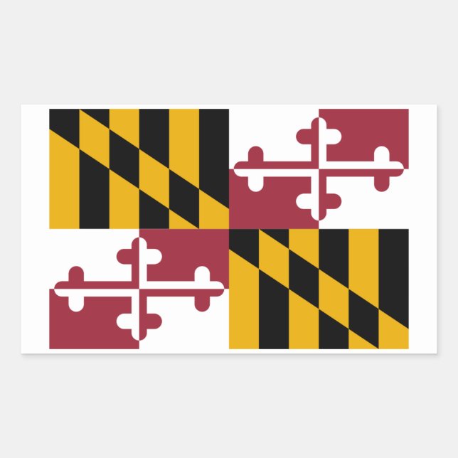 Sticker Rectangulaire Drapeau de Marylander, Drapeau du Maryland (Devant)