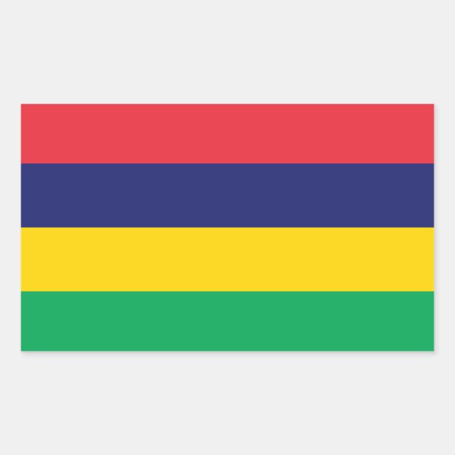 Sticker Rectangulaire Drapeau de Maurice (Devant)