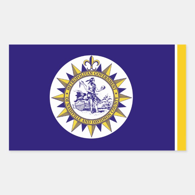 Sticker Rectangulaire Drapeau de Nashville, Tennessee (Devant)