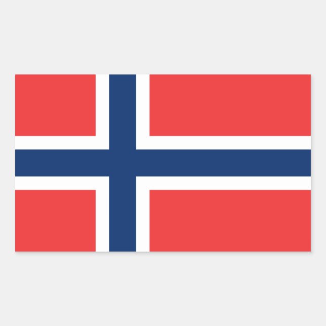 Sticker Rectangulaire Drapeau de Norvège (Devant)
