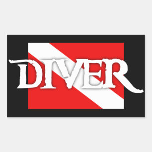 Sticker Rectangulaire Drapeau de plongée de style pirate