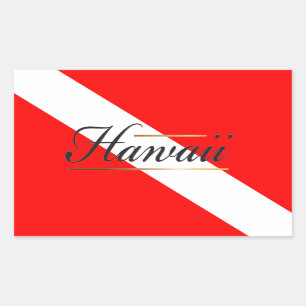 Sticker Rectangulaire Drapeau de plongée Hawaii