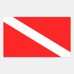 Sticker Rectangulaire Drapeau de plongée Plongeur en apnée Plongeur en b