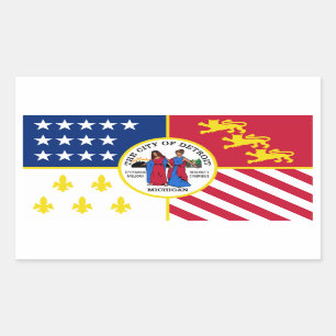 Sticker Rectangulaire Drapeau de QUATRE Detroit