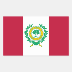 Sticker Rectangulaire Drapeau de Raleigh, Bâton rectangulaire de Carolin