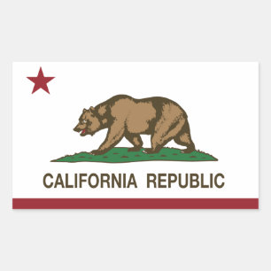 Sticker Rectangulaire Drapeau de République de la Californie