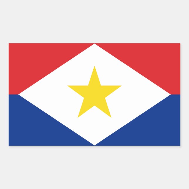 Sticker Rectangulaire Drapeau de Saba (Devant)