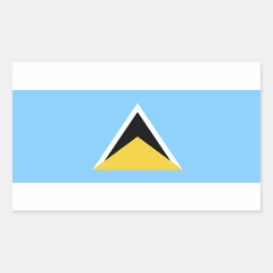 Sticker Rectangulaire Drapeau de Sainte-Lucie