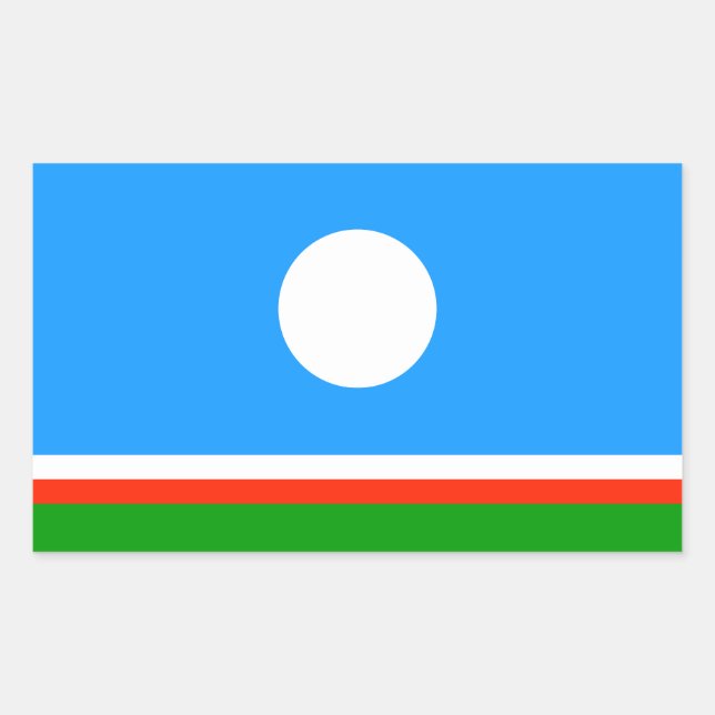 Sticker Rectangulaire Drapeau de Sakha (Devant)