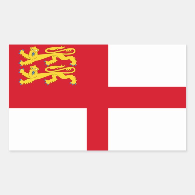Sticker Rectangulaire Drapeau de Sercq (Devant)