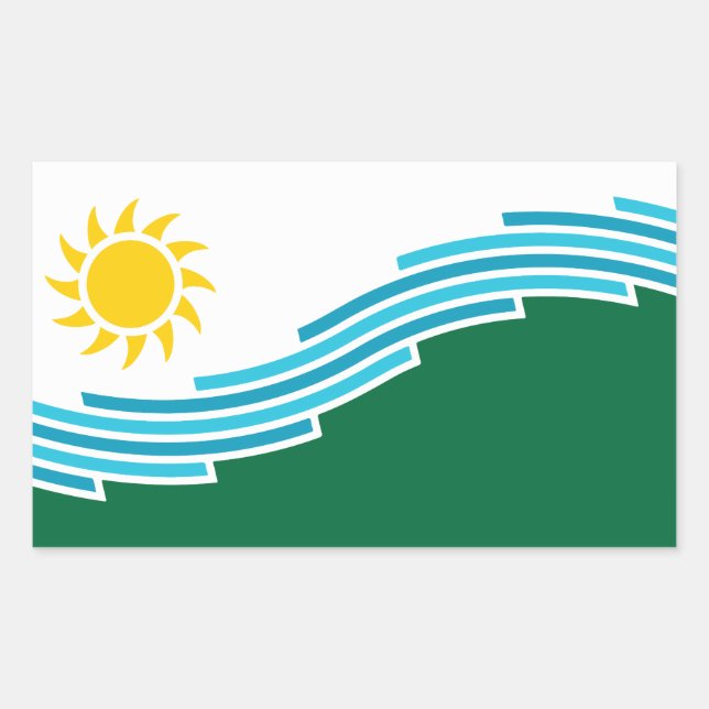 Sticker Rectangulaire Drapeau de Spokane, Washington (Devant)