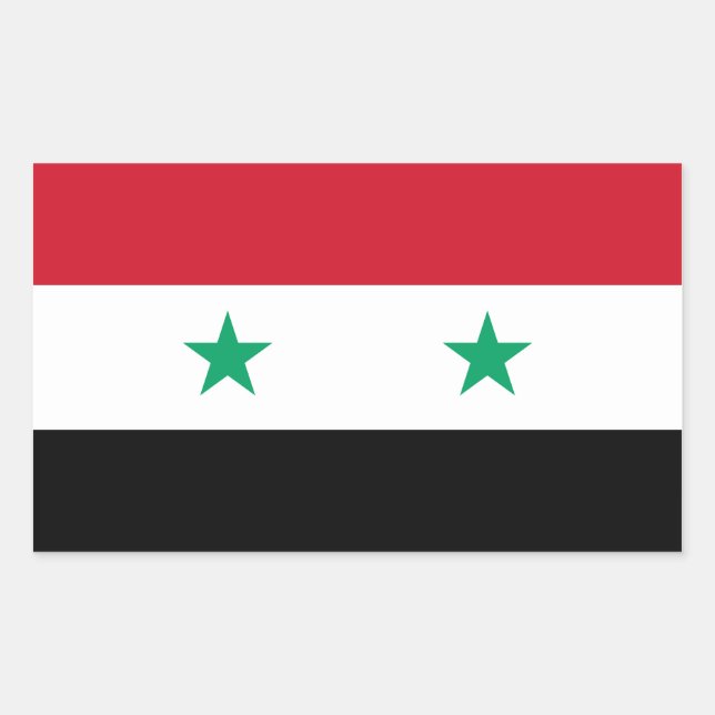Sticker Rectangulaire Drapeau de Syrie (Devant)