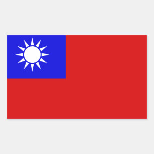 Sticker Rectangulaire Drapeau de Taïwan