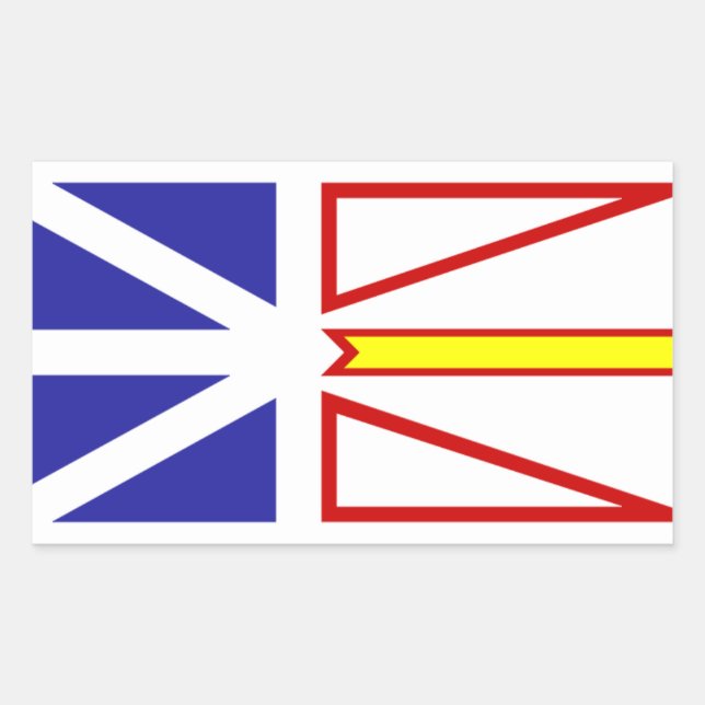 Sticker Rectangulaire Drapeau De Terre-Neuve Canada (Devant)