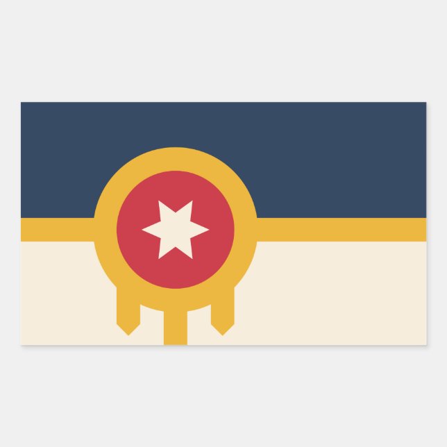 Sticker Rectangulaire Drapeau de Tulsa, Oklahoma (Devant)