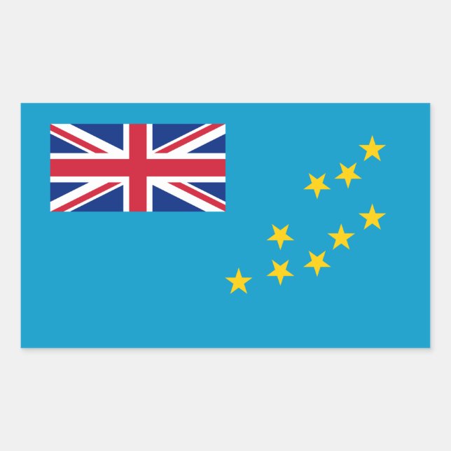 Sticker Rectangulaire Drapeau de Tuvaluan, Drapeau de Tuvalu (Devant)