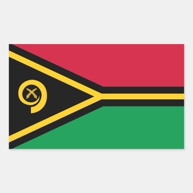 Sticker Rectangulaire Drapeau de Vanuatu (Devant)