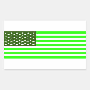 Sticker Rectangulaire drapeau de vert d'écologie de pays des Etats-Unis