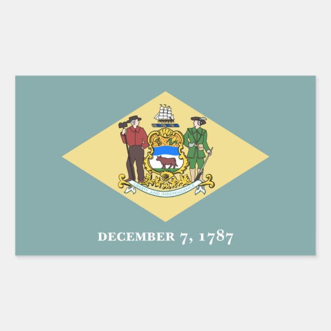Sticker Rectangulaire Drapeau Delawarean, Drapeau du Delaware (Devant)