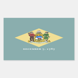 Sticker Rectangulaire Drapeau Delawarean, Drapeau du Delaware