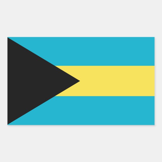 Sticker Rectangulaire Drapeau des Bahamas (Devant)
