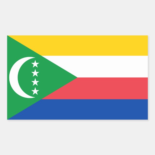 Sticker Rectangulaire Drapeau des Comores (Devant)